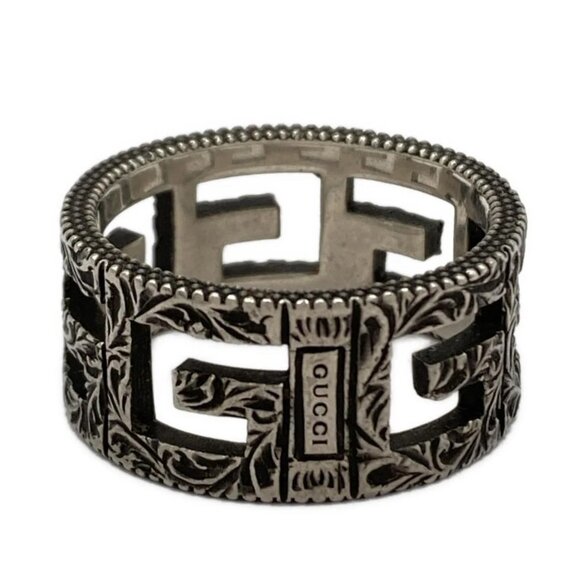Auth GUCCI Arabesque Square G 551918 Silver - Ring - Picture 1 of 4